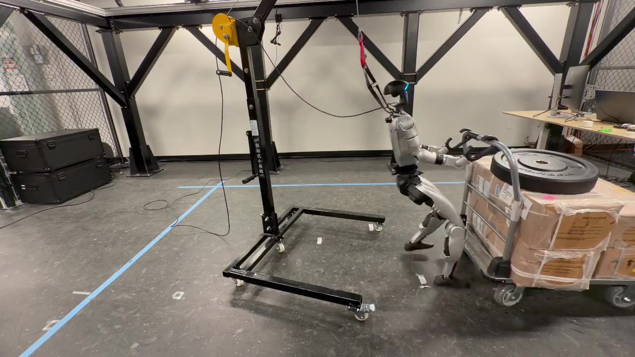 Thor performing cart pulling in the supplementary hardware experiment